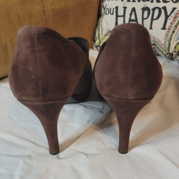 Jessica Simpson women's Heels Booties 8B Brown Suede Stretch - Picture 3 of 9